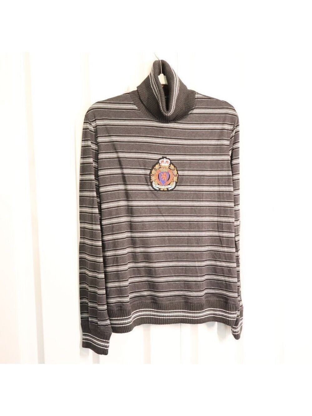 Roberto Cavalli Class Boys Turtleneck Striped Cotton Sweater Shirt Size 16 NWT